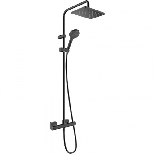 картинка Душевая система Hansgrohe Vernis Shape Showerpipe 26286670 с термостатом Черный матовый от магазина Сантехстрой