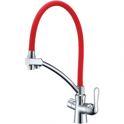 картинка смеситель для кухни lemark lm3070c-red красный