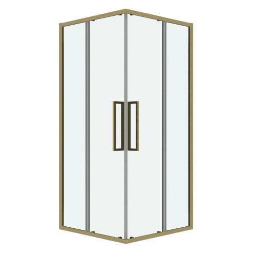 картинка Душ.ограждение 300.K33.02.8080.32.00 Cosmo (80*80*195) квадрат,раздвижн,золото сатин,стекло прозрач от магазина Сантехстрой