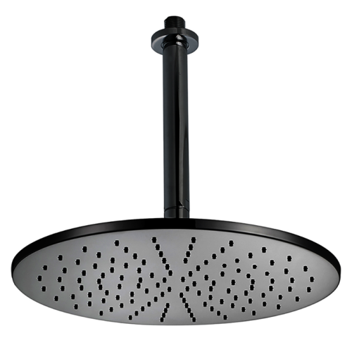 картинка CISAL Shower Верхний душ D300 мм с потолочным держателем L180 мм, цвет черный от магазина Сантехстрой