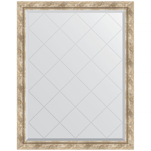 картинка Зеркало Evoform Exclusive-G 118х93 BY 4349 с гравировкой в багетной раме - Прованс с плетением 70 мм от магазина Сантехстрой