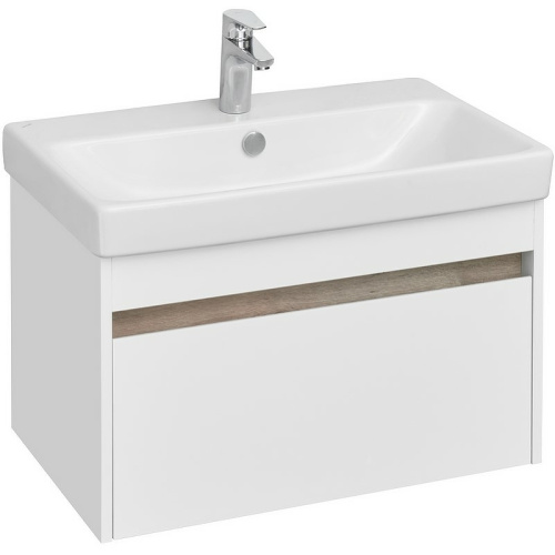 картинка Тумба под раковину AQUATON Марти 70 подвесная, Белый/Дуб Эндгрейн (1A267501MY010) от магазина Сантехстрой