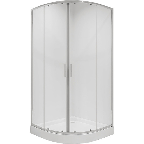 картинка Душевое ограждение Niagara Nova NG-6606-08 (90х90х195) четверть круга,хром,двери раздвижные,стекло прозрачное,1 место от магазина Сантехстрой