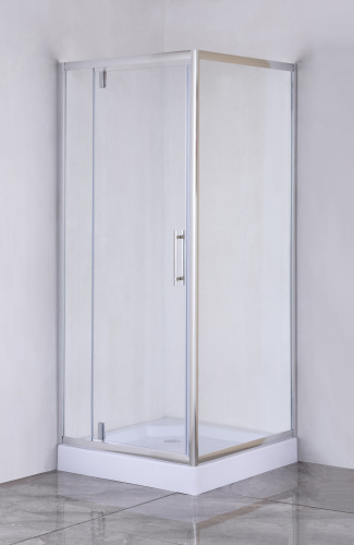 картинка Душевое ограждение LORANTO 90х90х200 R/L c низким поддоном 13см, прозрачное закаленное стекло 6мм, профиль хром (CS-604C 90) от магазина Сантехстрой