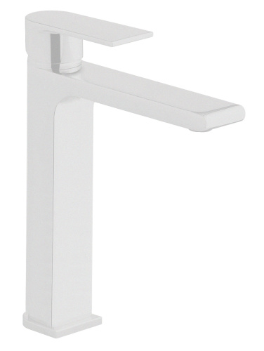 фотография смеситель для раковины - чаши azario delano высокий, белый (az-158445526)