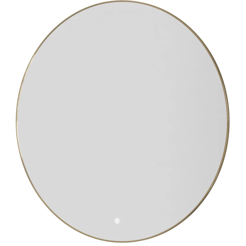 картинка Зеркало Armadi Art 545-80-G 80x80 см, с LED-подсветкой, сенсорным выключателем, диммером, антизапотеванием, золотой от магазина Сантехстрой