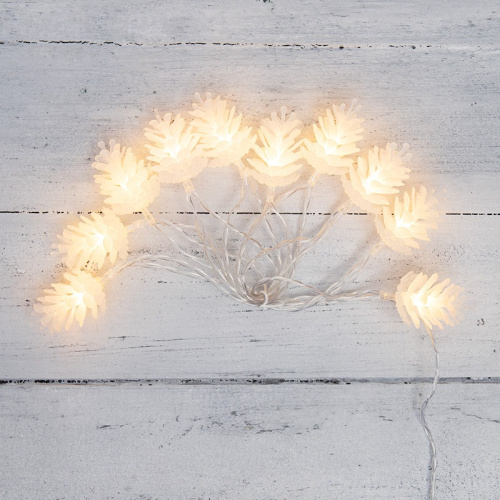 картинка Гирлянда светодиодная Шишки 1,5 м,  10 LED,  прозрачный ПВХ,  цвет свечения теплый белый,  2 х АА (батарейки не в комплекте) NEON-NIGHT от магазина Сантехстрой