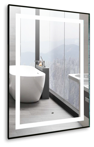 картинка Зеркало AZARIO Саурон 600х800 вертикальное, c подсветкой и диммером, сенсорный выключатель (LED-00002510) от магазина Сантехстрой