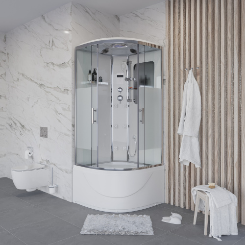 картинка Душевая кабина Niagara Ultra NG-309-01 (100х100х220) высокий поддон(48см),стекло матовое,4 места от магазина Сантехстрой