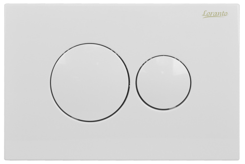 картинка Кнопка смыва Loranto 24.6х1.4х16.5 для инсталляции, металл/пластик, цвет Белый глянцевый (7310) от магазина Сантехстрой