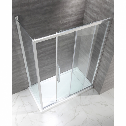 картинка Душевой уголок Cezares Lux Soft AH-1 120x200 профиль Хром стекло прозрачное от магазина Сантехстрой