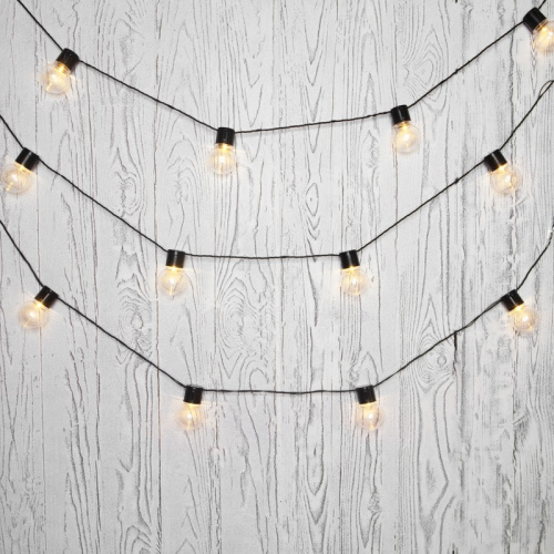 картинка Лофт-гирлянда светодиодная 5 м,  черный ПВХ,  20 LED,  теплое белое свечение NEON-NIGHT от магазина Сантехстрой