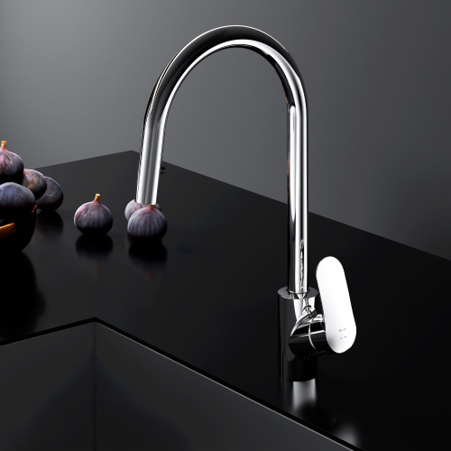 картинка f8012000_-ххх like, смеситель д/кухни с вытяжным изливом, хром, шт.