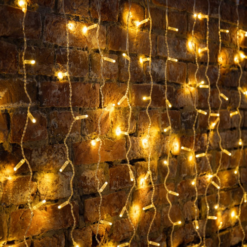 картинка Гирлянда Светодиодный Дождь 2х3м,  эффект мерцания,  прозрачный провод,  230 В,  диоды ТЕПЛЫЙ БЕЛЫЙ от магазина Сантехстрой