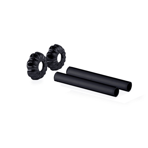картинка Комплект декоративных трубок SR Rubinetterie Old Style, L160 x Ø18-20-1/2”, цвет чёрный матовый от магазина Сантехстрой