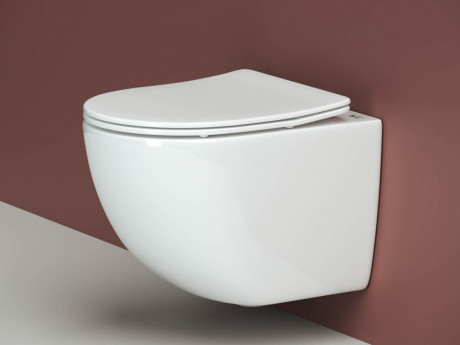 картинка Подвесной безободковый унитаз с сиденьем микролифт Ceramica Nova Forma CN3009 от магазина Сантехстрой