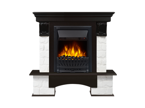 картинка Портал Firelight Forte Classic камень белый, шпон темный дуб от магазина Сантехстрой