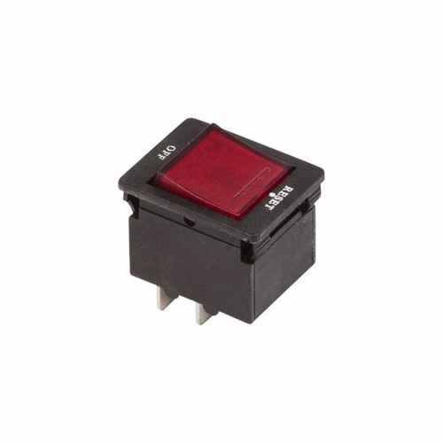 картинка Выключатель - автомат клавишный 250V 10А (4с) RESET-OFF красный с подсветкой (IRS-2-R15) REXANT от магазина Сантехстрой
