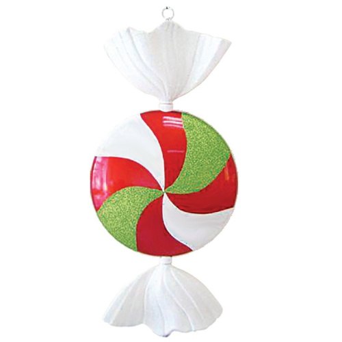 картинка Елочная фигура Леденец,  102 см,  цвет белый,  красный и зеленый от магазина Сантехстрой