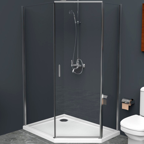 картинка Душевой уголок BelBagno Uno 100х80 UNO-195-PH-1-100/80-C-Cr профиль Хром стекло прозрачное от магазина Сантехстрой
