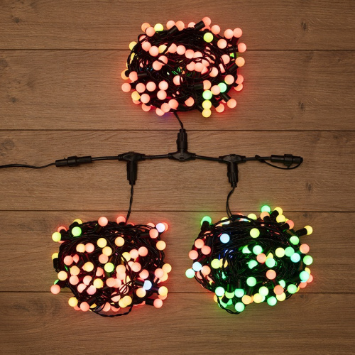 картинка Гирлянда LED ClipLight - МУЛЬТИШАРИКИ 24V,  3 нити по 20 м,  свечение с динамикой,  цвет диодов RGB от магазина Сантехстрой