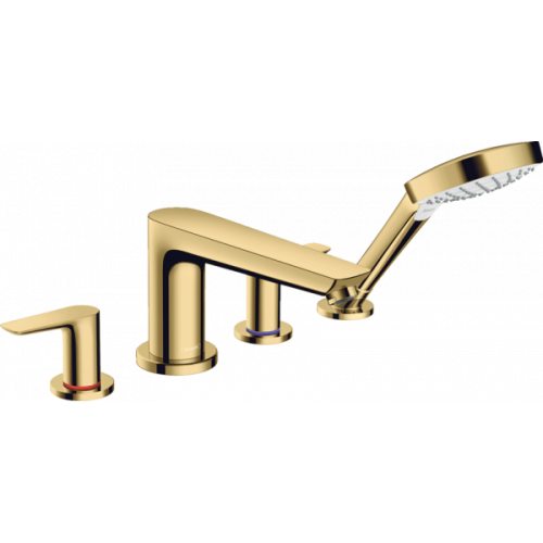 картинка talis e смеситель на край ванны, на 4 отверстия, полированное золото 71748990