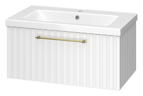 картинка Тумба с раковиной Alicante 80 подвесная (белая) + раковина Днепрокерамика Этна 80 от магазина Сантехстрой