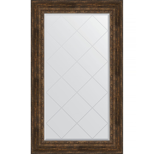 картинка Зеркало Evoform Exclusive-G 137х82 BY 4258 с гравировкой в багетной раме - Состаренное дерево с орнаментом 120 мм от магазина Сантехстрой