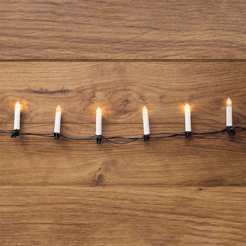 картинка Гирлянда Свечи 6м,  темно-зеленый ПВХ,  30 LED ТЕПЛЫЙ БЕЛЫЙ от магазина Сантехстрой