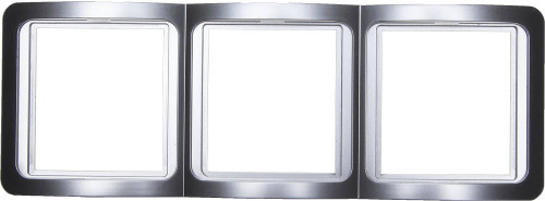 картинка Панель СВЕТОЗАР ″ГАММА″ накладная, вертикальная, цвет светло-серый металлик, 3 гнезда от магазина Сантехстрой