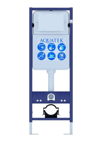 картинка Инсталляция для подвесного унитаза узкая Aquatek Standart 37 INS-0000017, 1130*370*150 мм + звукоизоляционная прокладка от магазина Сантехстрой