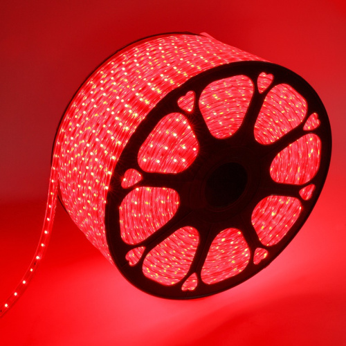 картинка LED лента 220 В,  10х7 мм,  IP67, SMD 2835, 60 LED/m,  цвет свечения красный,  бухта 100 м от магазина Сантехстрой