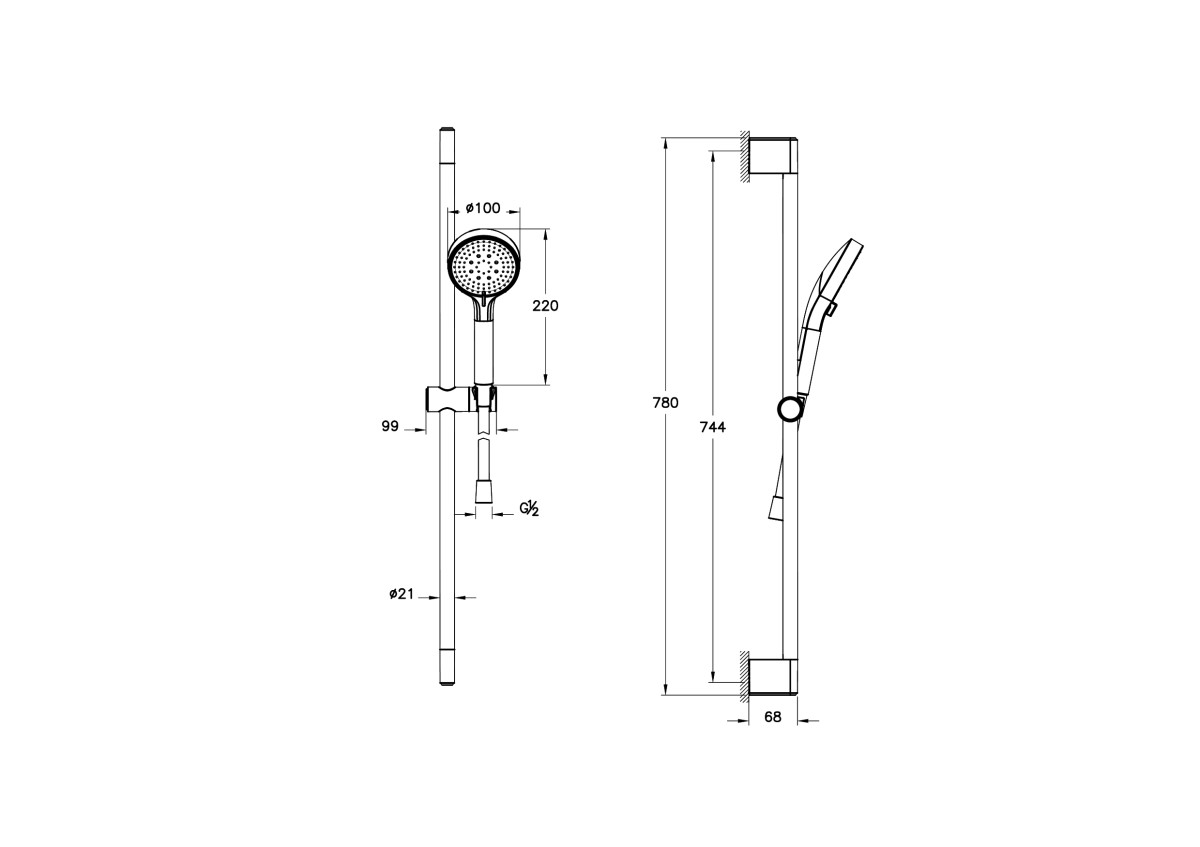 картинка Ручной душ VitrA Base Round A45908EXP хром от магазина Сантехстрой