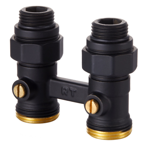 картинка Узел нижнего подключения Royal Thermo прямой 1/2quot;х3/4quot; EK (черный) от магазина Сантехстрой