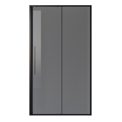 картинка Дверь в нишу NG-85-13TB (130*195) черный матовый, стекло тонированное, 1 место от магазина Сантехстрой