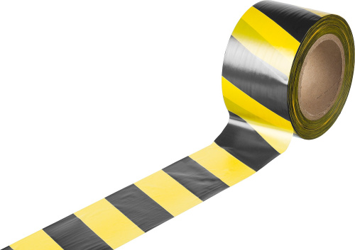 картинка Сигнальная лента, цвет черно-желтый, 75мм х 200м, ЗУБР Мастер от магазина Сантехстрой