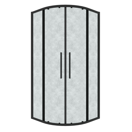картинка Душ.ограждение 301.K33.02.1010.21.02 Cosmo (100*100*195) полукруг,раздвижн,черн.матов,стекло шиншилл от магазина Сантехстрой
