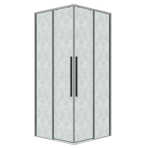 картинка Душ.ограждение 300.K33.01.9090.10.02 Galaxy (90*90*195) квадрат,раздвижная,хром,стекло шиншилла,1мес от магазина Сантехстрой