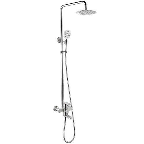 картинка Душевая система MELANA-F610307 Stello нерж.сталь, с тропическим душем, лейкой и смесителем от магазина Сантехстрой