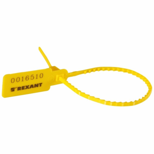 картинка Пломба пластиковая номерная 255мм желтая REXANT от магазина Сантехстрой