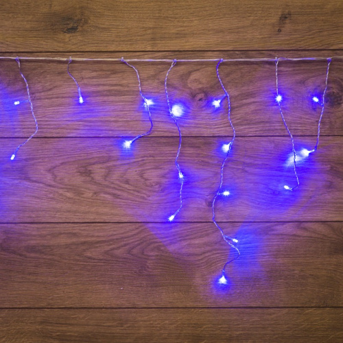 картинка Гирлянда Айсикл (бахрома) светодиодный,  1,8 х 0,5 м,  прозрачный провод,  230 В,  диоды синие от магазина Сантехстрой