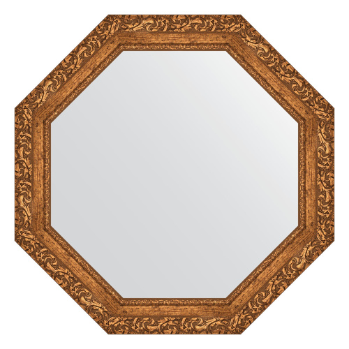 картинка Зеркало настенное Octagon EVOFORM в багетной раме виньетка бронзовая, 75,4х75,4 см, BY 3774 от магазина Сантехстрой