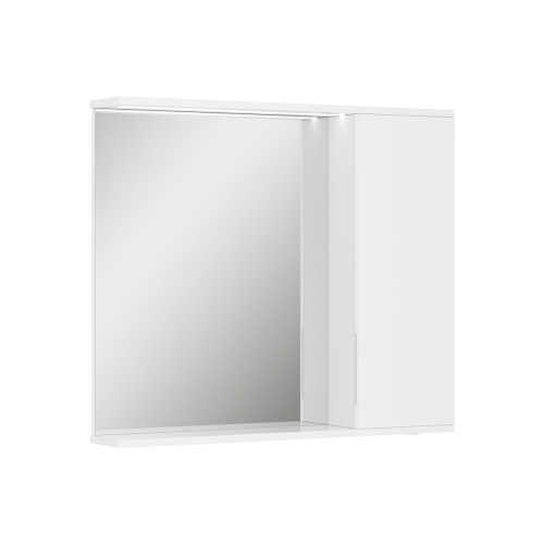 картинка Зеркало-шкаф с LED подсветкой Volna Lake 80 правое (белый) от магазина Сантехстрой