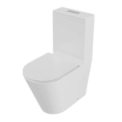 картинка Унитаз напольный Grossman GR-4458SQ (640х360х835) безободковый,белый с тонкой крышкой,микролифт,смыв торнадо,2 места от магазина Сантехстрой