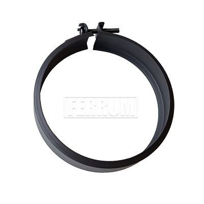 картинка Хомут обжимной (430/0,5 мм / эмаль /600° черная) Ф210 от магазина Сантехстрой