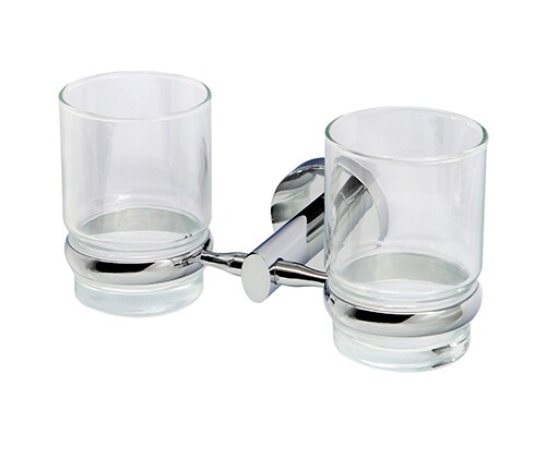 картинка Стакан для зубных щеток WasserKRAFT Rhein K-6228D двойной Хром от магазина Сантехстрой