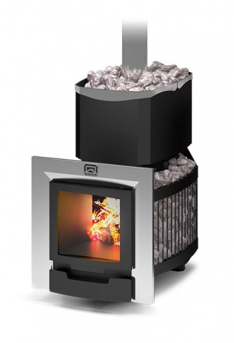 картинка Печь РУСЬ-СЕТКА 18Л Панорама (без двери 16"/обрамления) Теплодар от магазина Сантехстрой