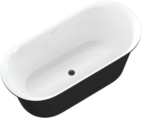 картинка Ванна FAMILY SMART 1700х780 мм акрил.,слив-перелив, Белый мат./черный–матовый Black matte (293084) от магазина Сантехстрой
