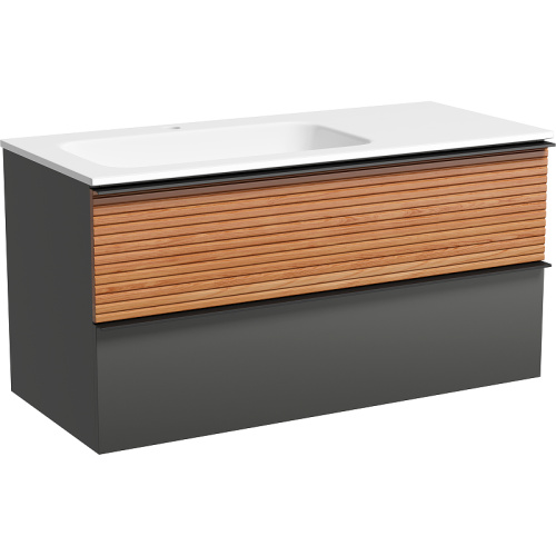 картинка Тумба под раковину Sancos Delta 100 L DL100LGR подвесная Дуб красный Графит от магазина Сантехстрой