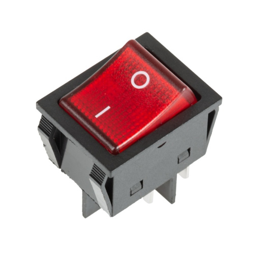 картинка Выключатель клавишный 250V 30А (4с) ON-OFF красный с подсветкой (RWB-502) REXANT от магазина Сантехстрой